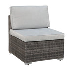 Ensemble de 2 canapés d'angle sectionnels en osier pour patio
