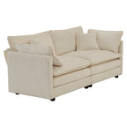 Ensemble de 2 canapés surdimensionnés à assise extra profonde et rembourrés en chenille avec canapé 3 places et causeuse