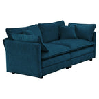 Ensemble de 2 canapés surdimensionnés à assise extra profonde et rembourrés en chenille avec canapé 3 places et causeuse
