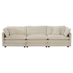Ensemble de 2 canapés surdimensionnés à assise extra profonde et rembourrés en chenille avec canapé 3 places et causeuse