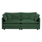 Ensemble de 2 canapés surdimensionnés à assise extra profonde et rembourrés en chenille avec canapé 3 places et causeuse