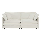 Ensemble de 2 canapés surdimensionnés à assise extra profonde et rembourrés en chenille avec canapé 3 places et causeuse