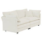 Ensemble de 2 canapés surdimensionnés à assise extra profonde et rembourrés en chenille avec canapé 3 places et causeuse