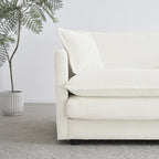 Ensemble de 2 canapés surdimensionnés à assise extra profonde et rembourrés en chenille avec canapé 3 places et causeuse