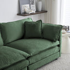Ensemble de 2 canapés surdimensionnés à assise extra profonde et rembourrés en chenille avec canapé 3 places et causeuse