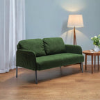 Canapé 2 places en tissu polyester, canapé causeuse moderne, petit canapé confortable pour petit espace, salon, chambre, bureau