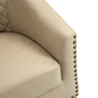 Lot de 2 chaises d'appoint tonneau en cuir vegan de 29 W avec garniture cloutée