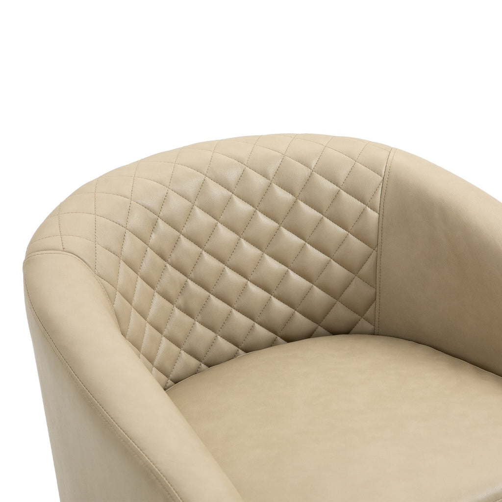 Lot de 2 chaises d'appoint tonneau en cuir vegan de 29 W avec garniture cloutée