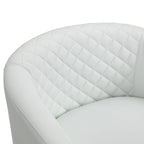 Lot de 2 chaises d'appoint tonneau en cuir vegan de 29 W avec garniture cloutée