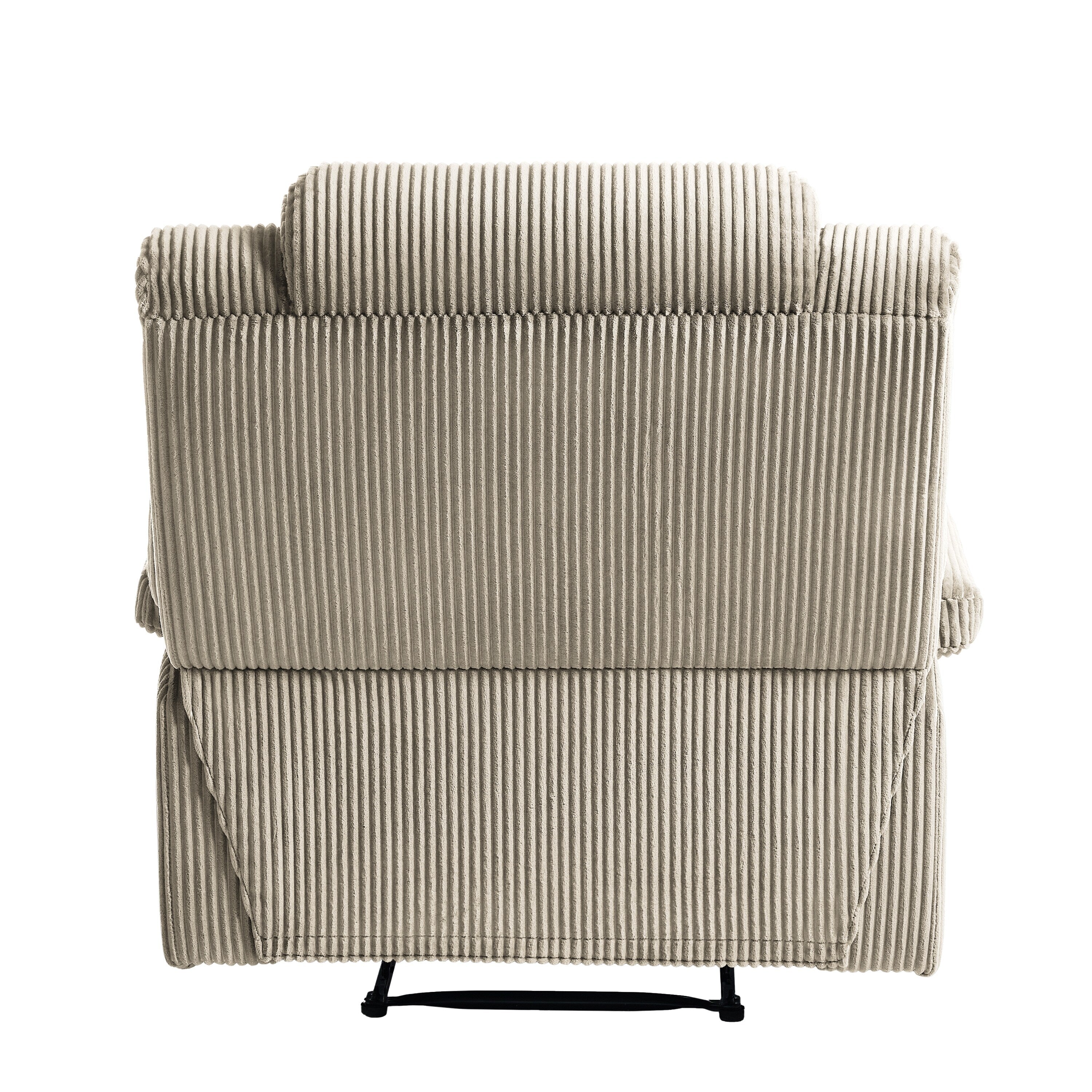 Lot de 2 fauteuils inclinables manuels modernes en velours côtelé, fauteuil d'appoint surdimensionné avec accoudoirs larges