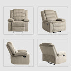 Lot de 2 fauteuils inclinables manuels modernes en velours côtelé, fauteuil d'appoint surdimensionné avec accoudoirs larges