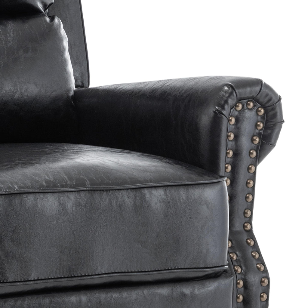 Ensemble de 2 fauteuils inclinables rembourrés à tête de clou