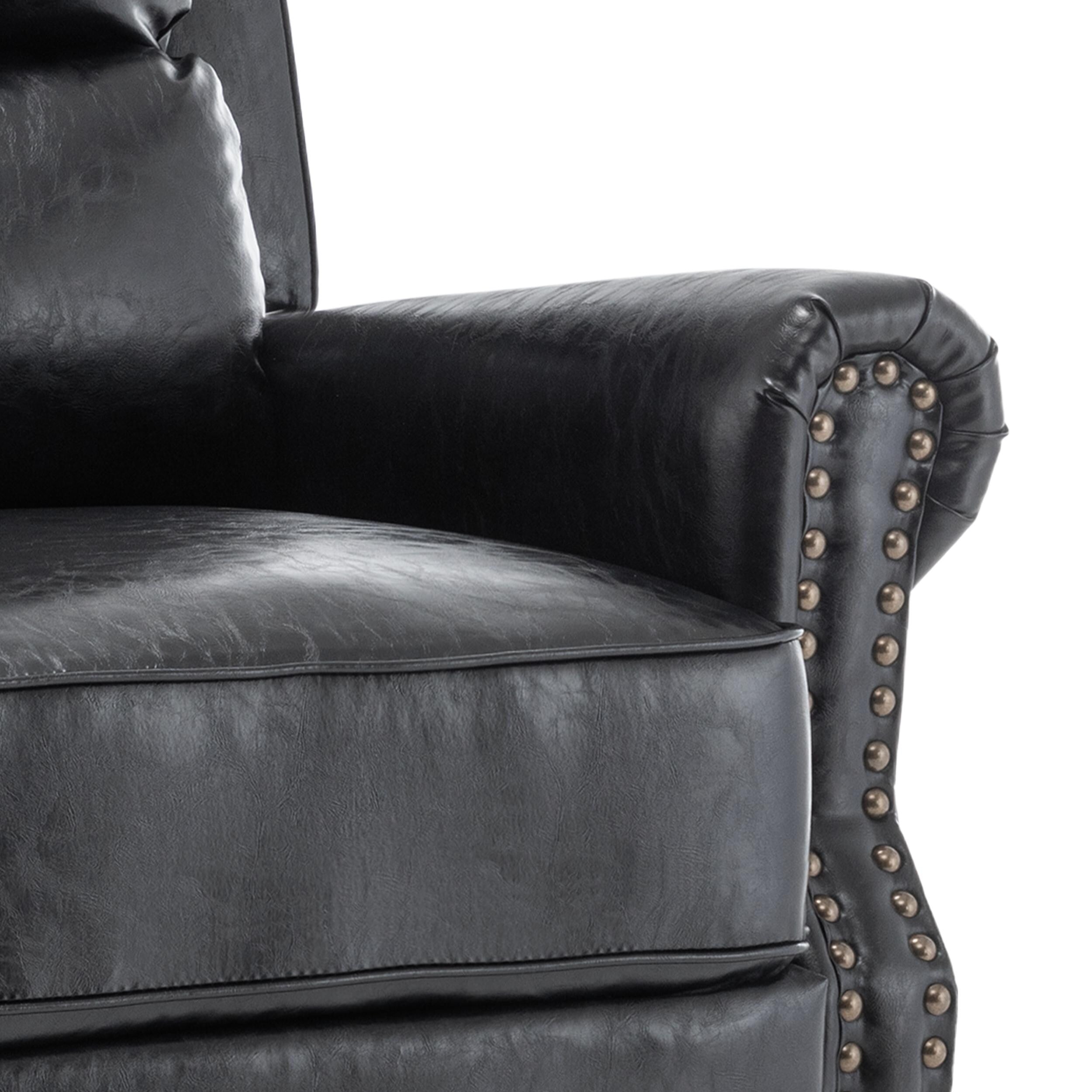 Ensemble de 2 fauteuils inclinables rembourrés à tête de clou