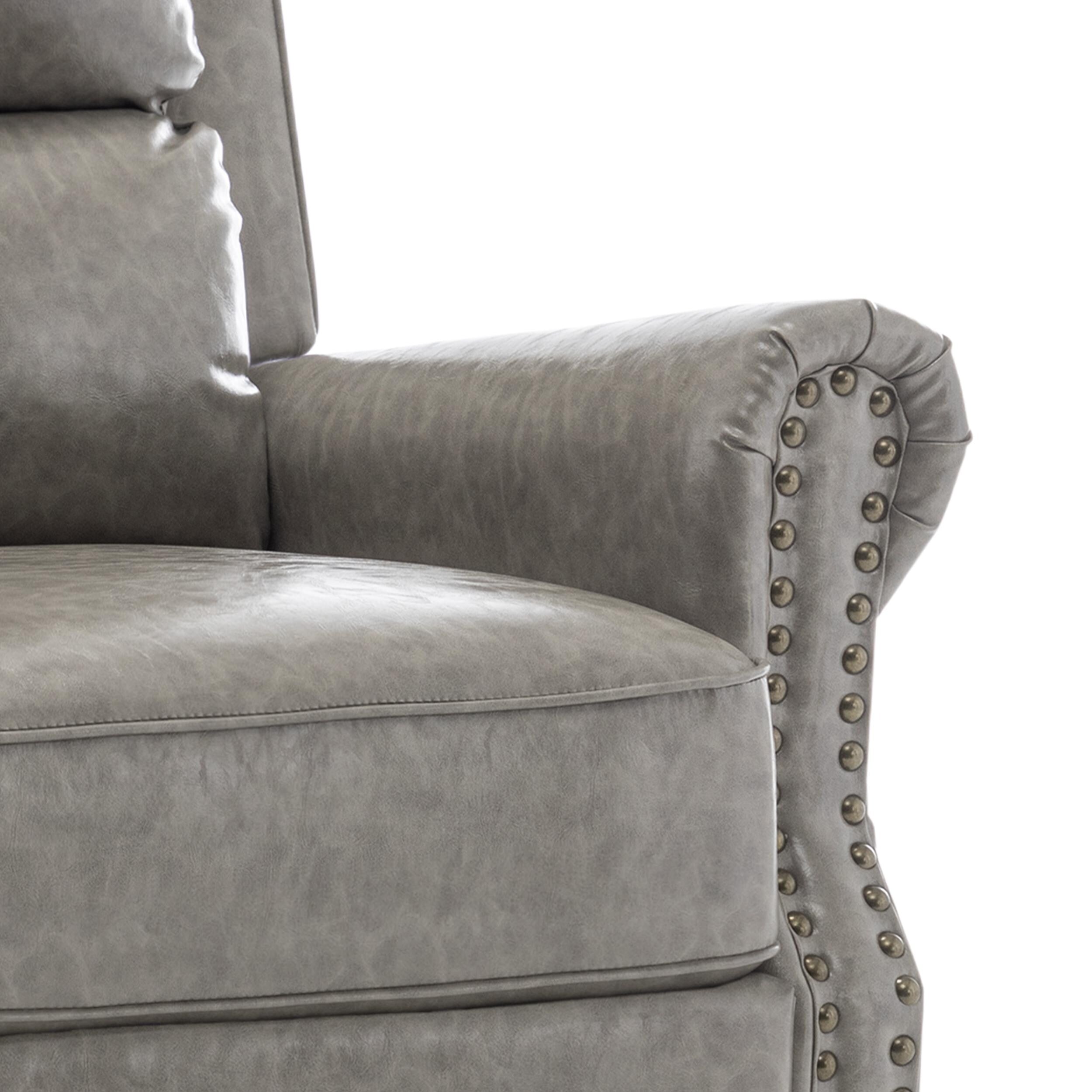 Ensemble de 2 fauteuils inclinables rembourrés à tête de clou