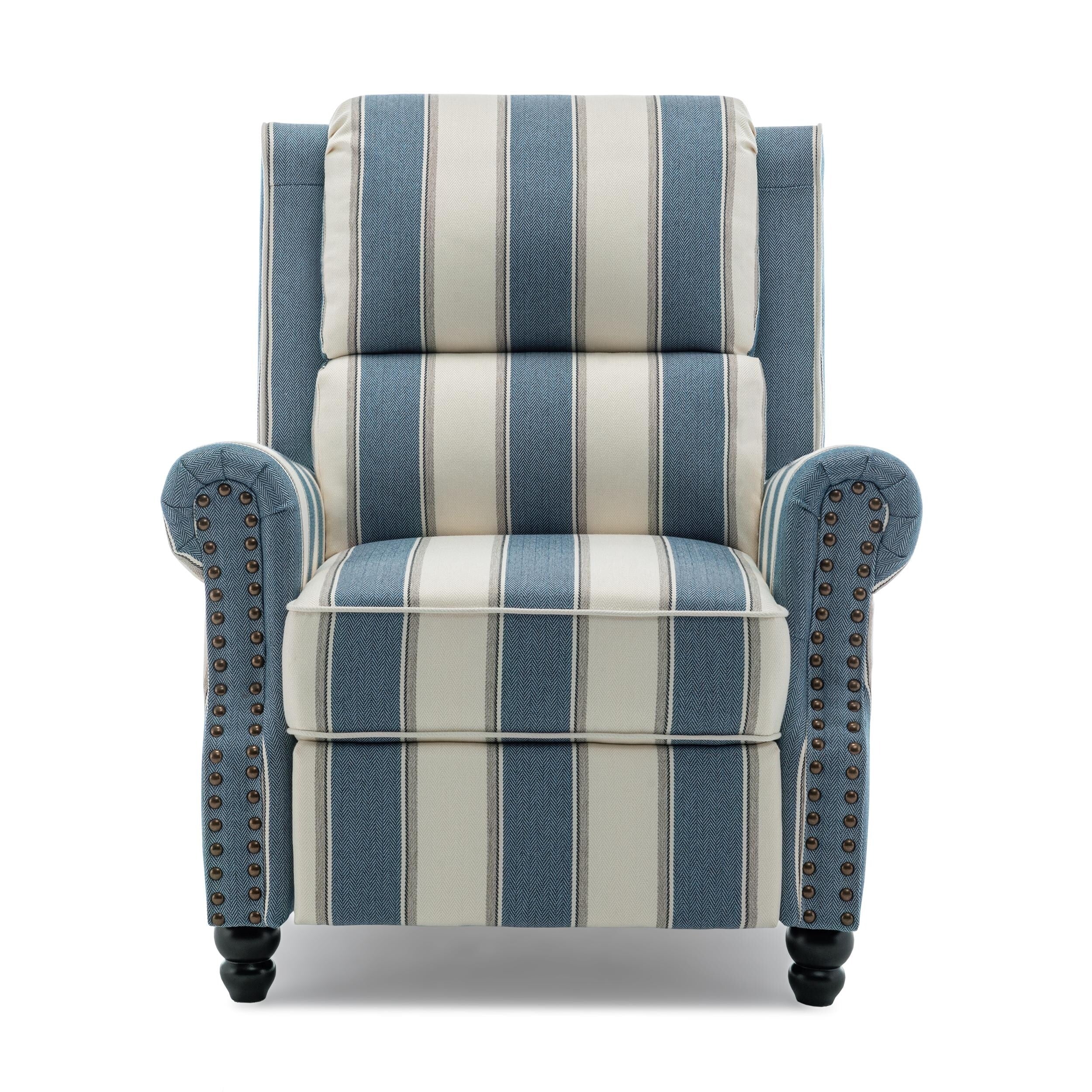 Ensemble de 2 fauteuils inclinables rembourrés à tête de clou