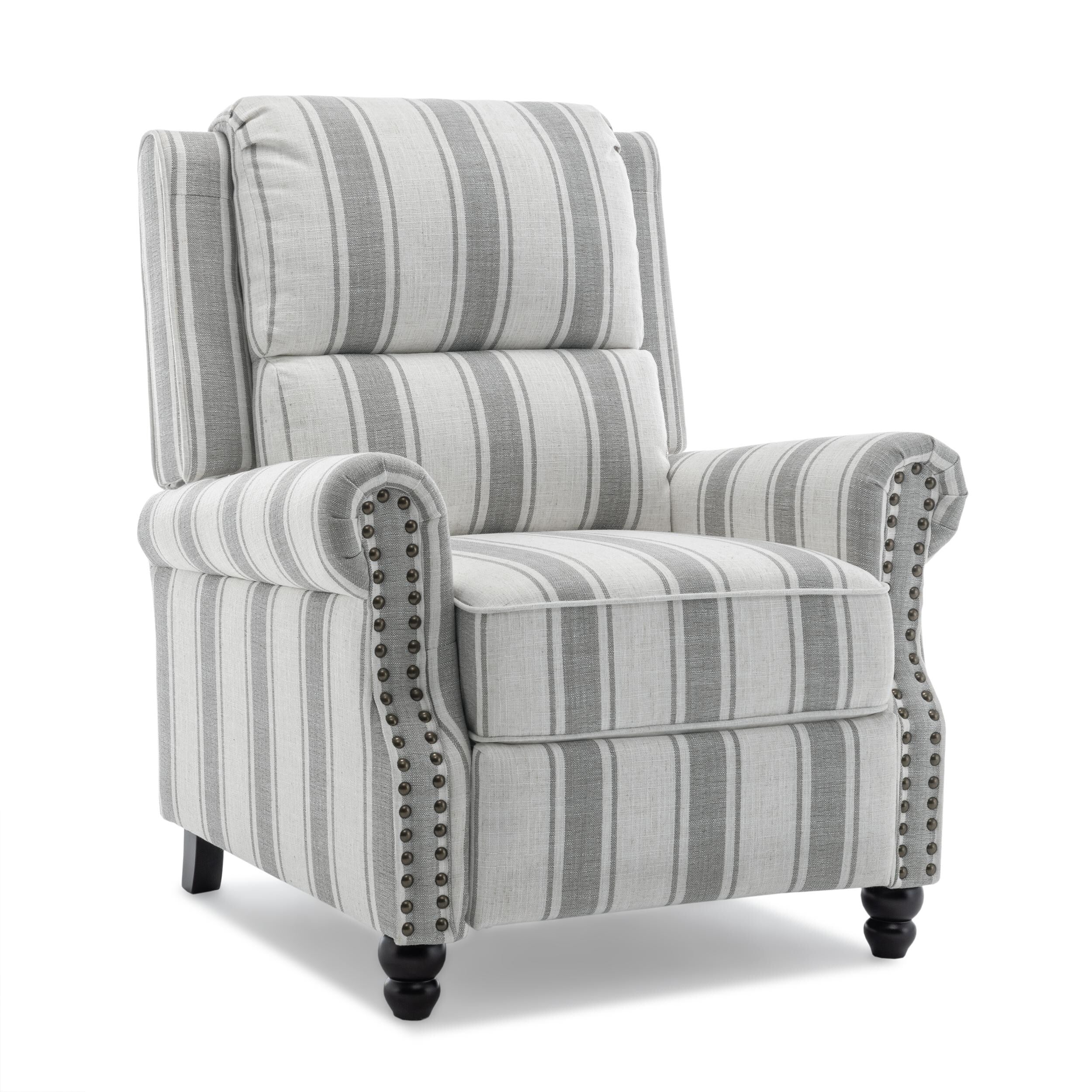 Ensemble de 2 fauteuils inclinables rembourrés à tête de clou