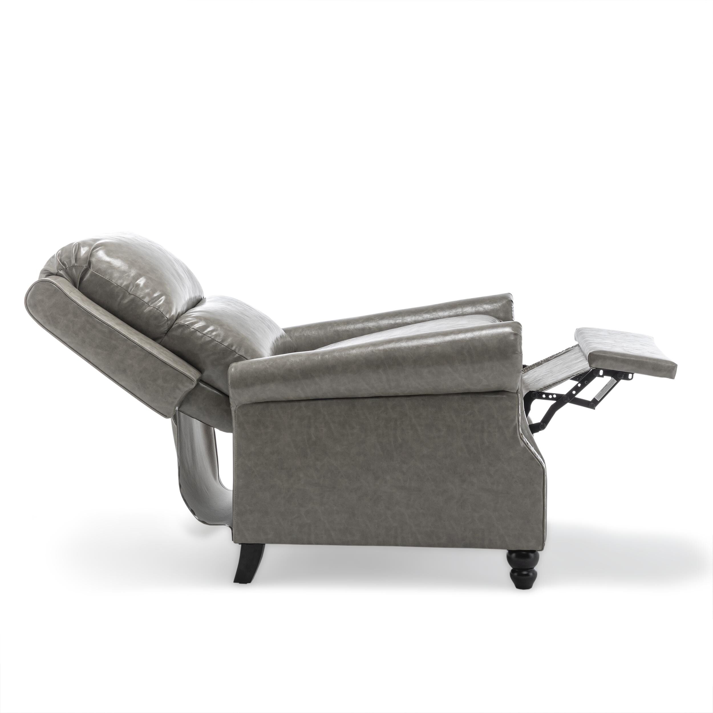 Ensemble de 2 fauteuils inclinables rembourrés à tête de clou