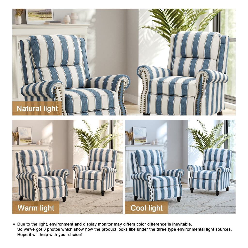 Ensemble de 2 fauteuils inclinables rembourrés à tête de clou