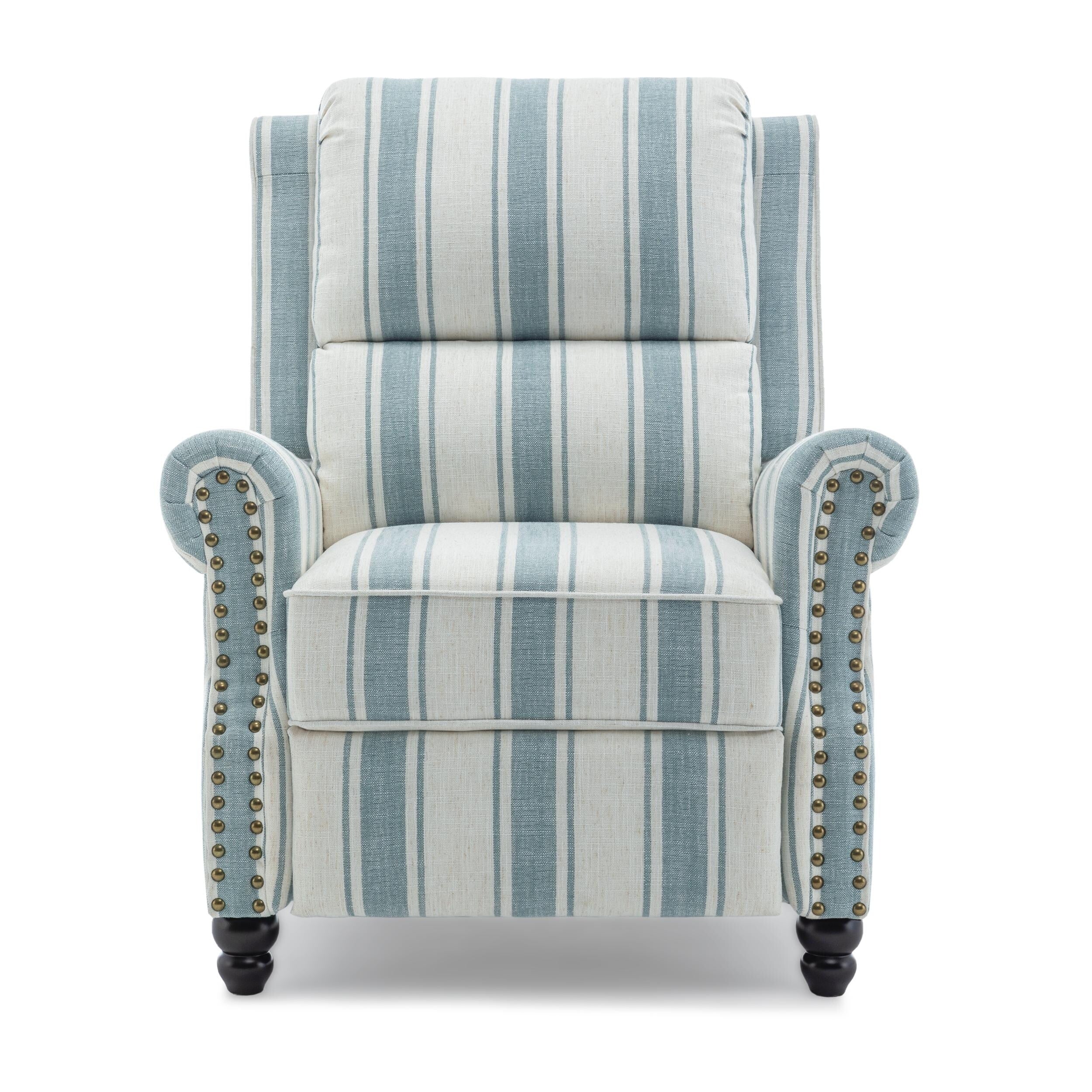Ensemble de 2 fauteuils inclinables rembourrés à tête de clou