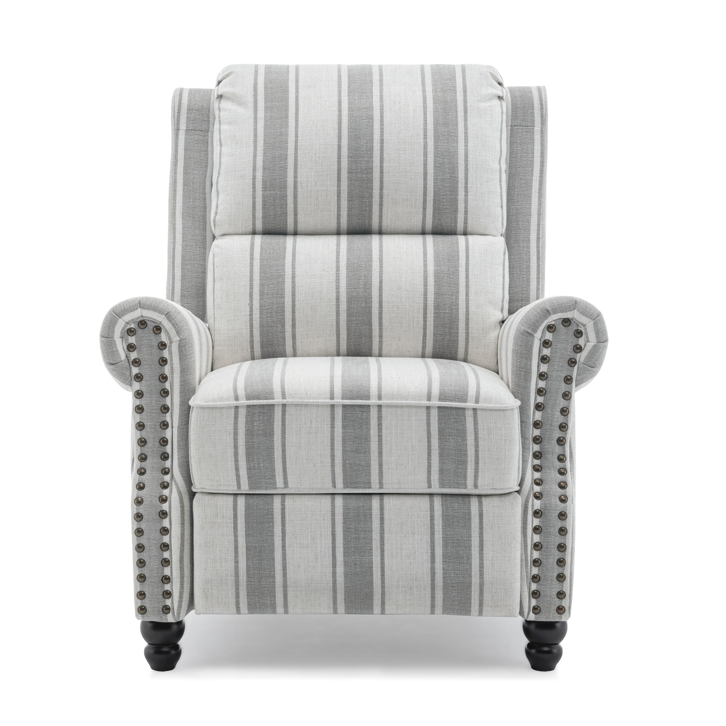 Ensemble de 2 fauteuils inclinables rembourrés à tête de clou