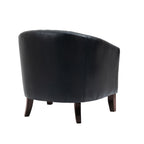 Lot de 2 chaises d'appoint tonneau en cuir vegan de 29 W avec garniture cloutée