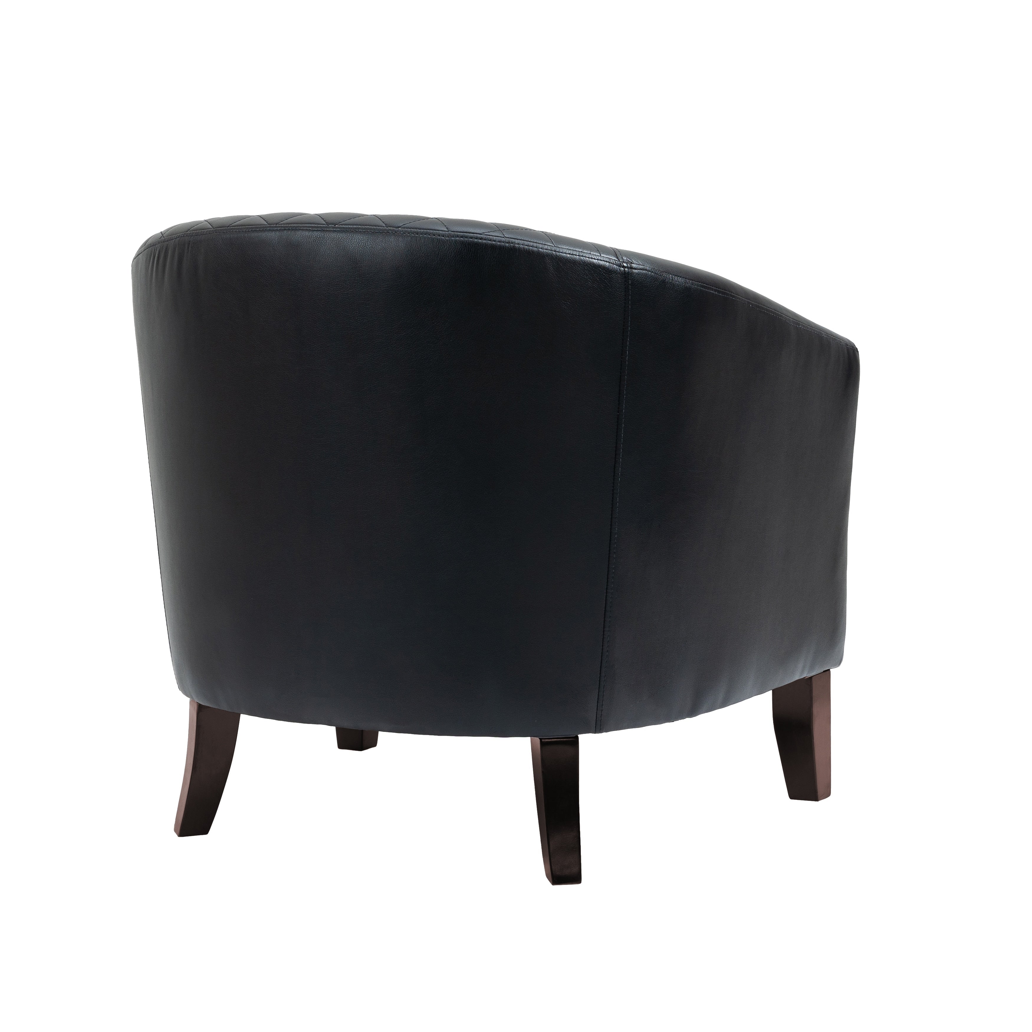 Lot de 2 chaises d'appoint tonneau en cuir vegan de 29 W avec garniture cloutée