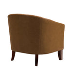 Lot de 2 chaises d'appoint tonneau en cuir vegan de 29 W avec garniture cloutée