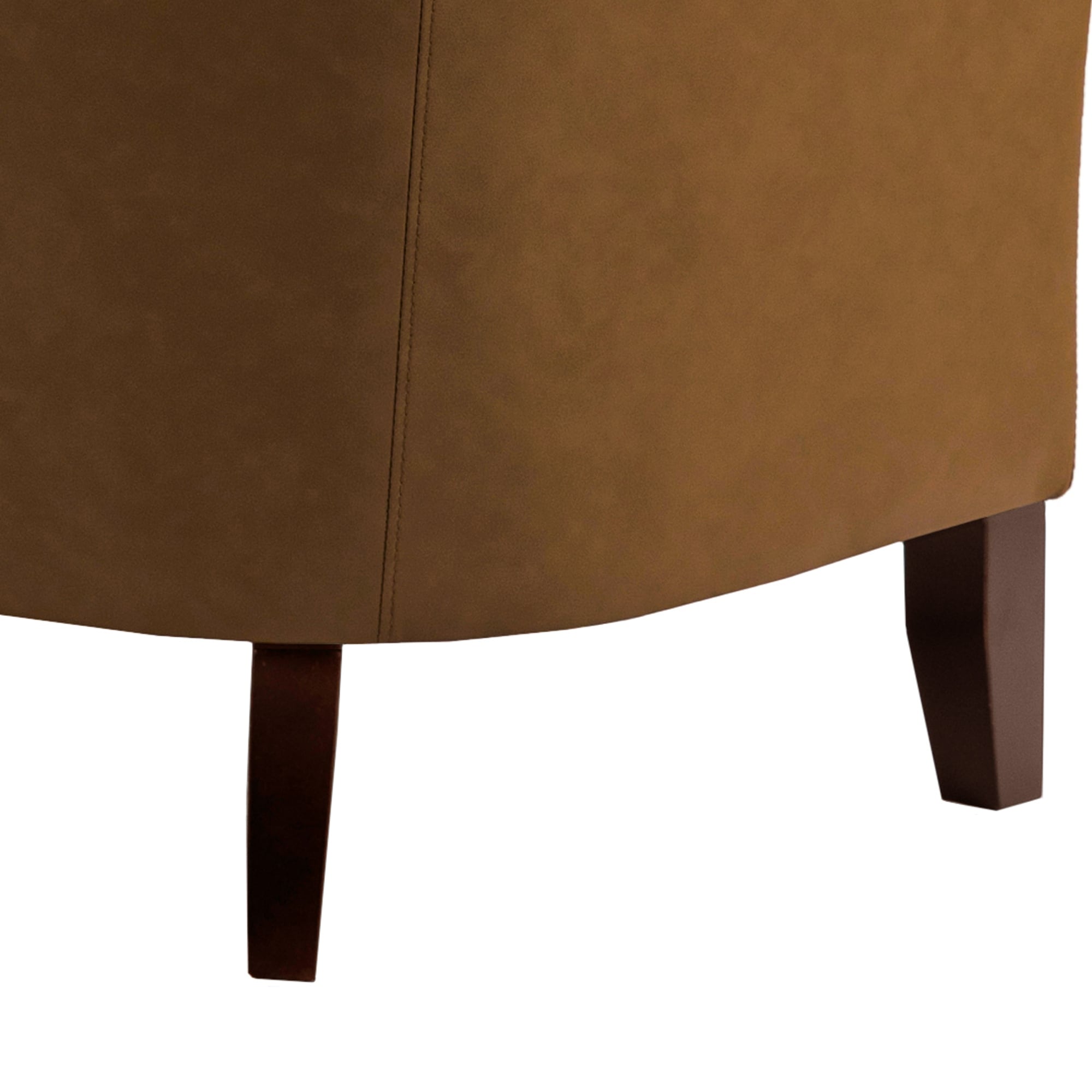 Lot de 2 chaises d'appoint tonneau en cuir vegan de 29 W avec garniture cloutée