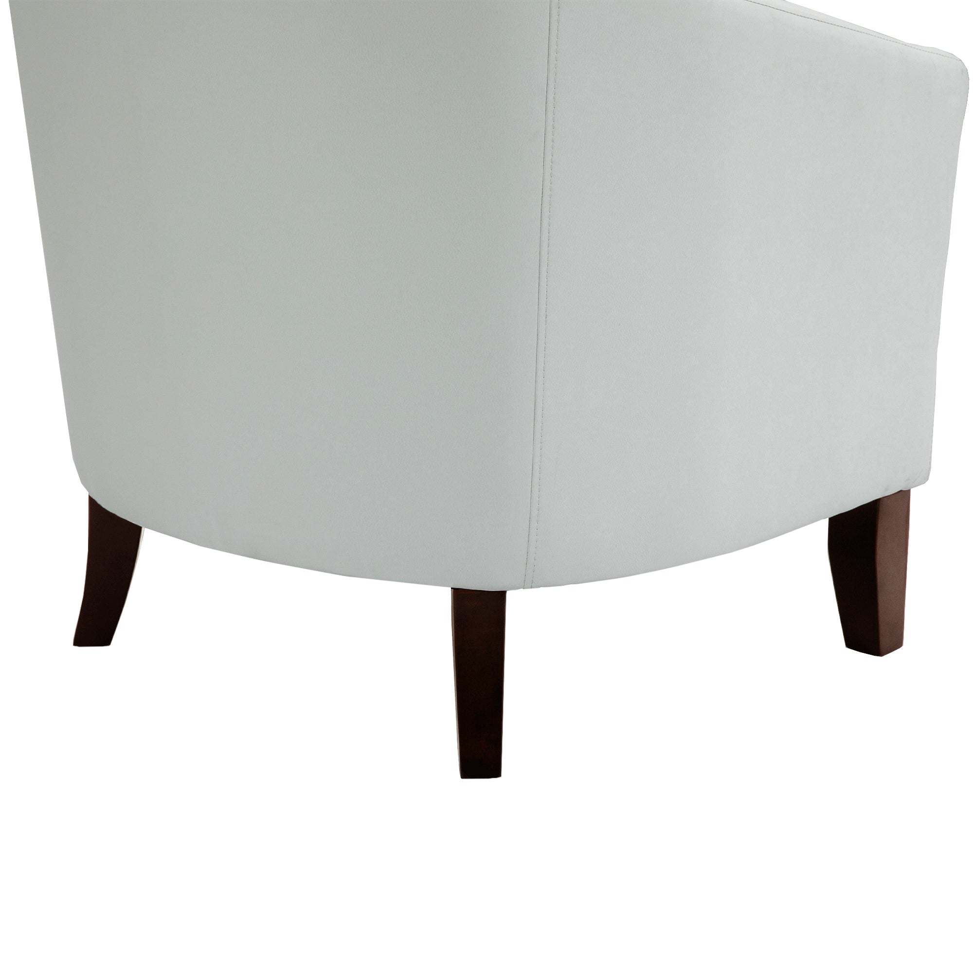 Lot de 2 chaises d'appoint tonneau en cuir vegan de 29 W avec garniture cloutée