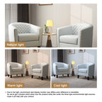 Lot de 2 chaises d'appoint tonneau en cuir vegan de 29 W avec garniture cloutée