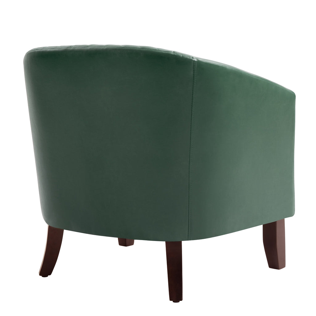 Lot de 2 chaises d'appoint tonneau en cuir vegan de 29 W avec garniture cloutée