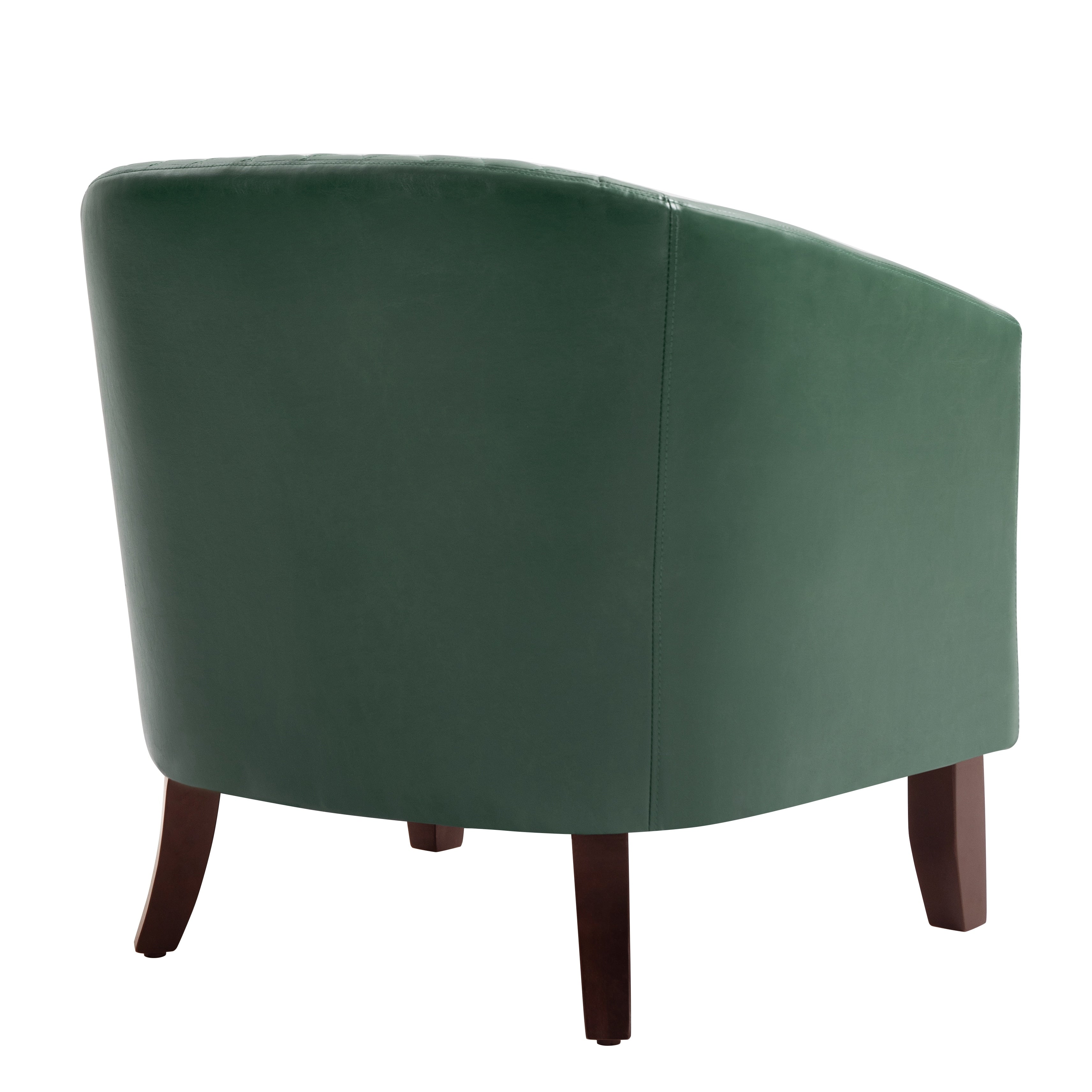 Lot de 2 chaises d'appoint tonneau en cuir vegan de 29 W avec garniture cloutée