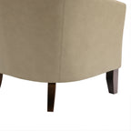 Lot de 2 chaises d'appoint tonneau en cuir vegan de 29 W avec garniture cloutée