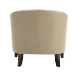 Lot de 2 chaises d'appoint tonneau en cuir vegan de 29 W avec garniture cloutée