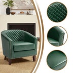 Lot de 2 chaises d'appoint tonneau en cuir vegan de 29 W avec garniture cloutée