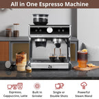 Cafetière expresso automatique 20 bars avec mousseur à lait pour barista à domicile