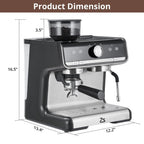 Cafetière expresso automatique 20 bars avec mousseur à lait pour barista à domicile
