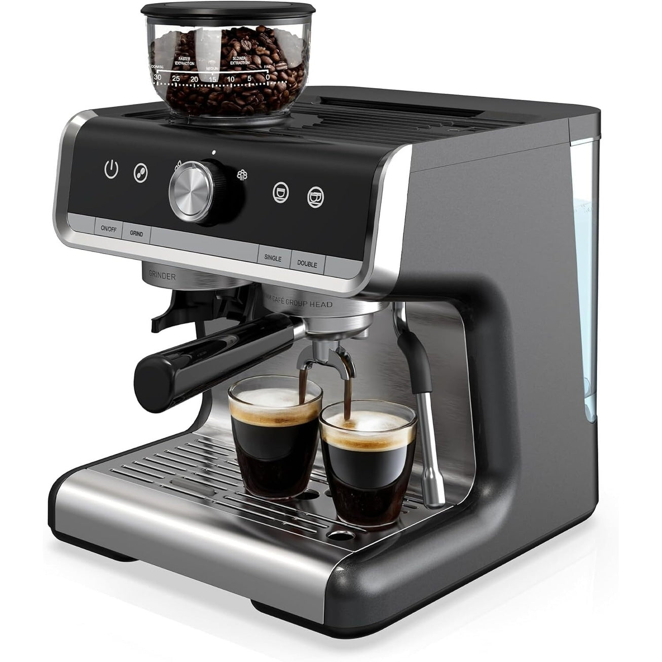 Machine à expresso semi-automatique 20 bars avec moulin et mousseur à lait