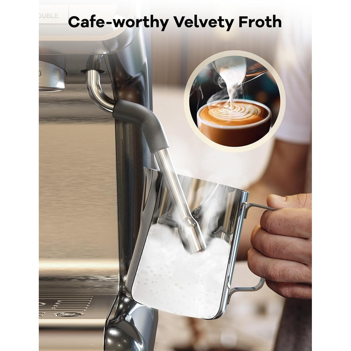 Machine à expresso semi-automatique 20 bars avec moulin et mousseur à lait