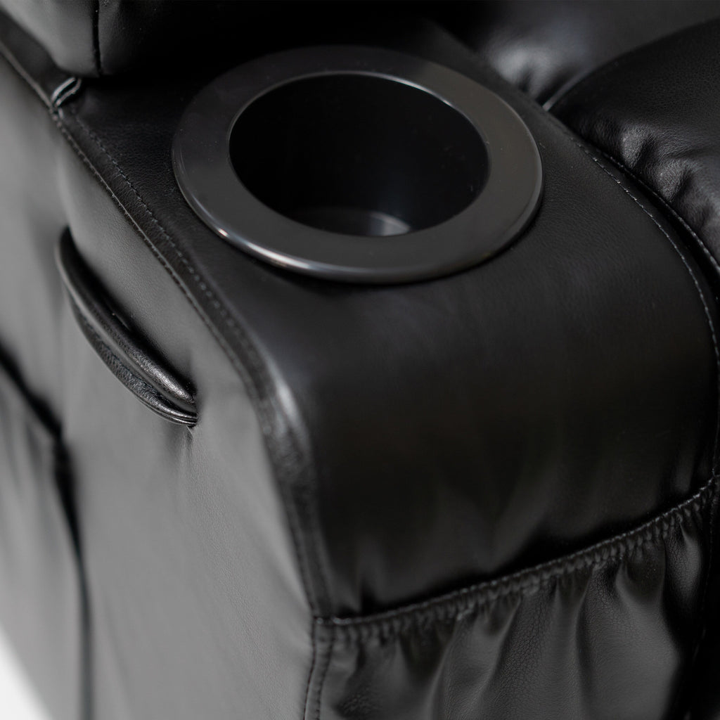 Fauteuil inclinable électrique de grande taille 21 W, massage par vibrations à 8 points et chauffage lombaire, télécommande, poches latérales, porte-gobelets