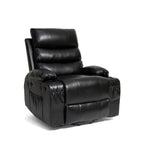 Fauteuil inclinable électrique de grande taille 21 W, massage par vibrations à 8 points et chauffage lombaire, télécommande, poches latérales, porte-gobelets