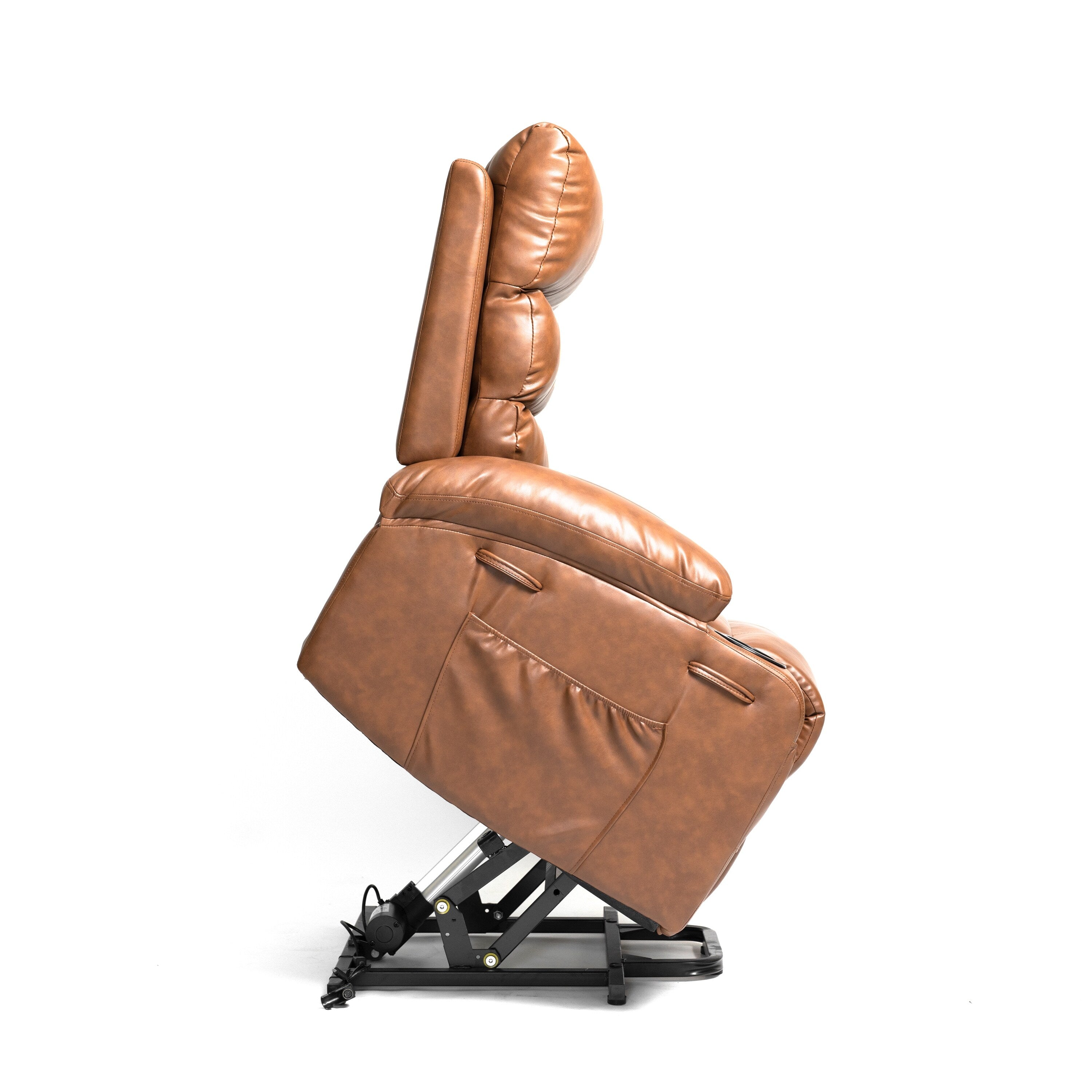 Fauteuil inclinable électrique de grande taille 21 W, massage par vibrations à 8 points et chauffage lombaire, télécommande, poches latérales, porte-gobelets