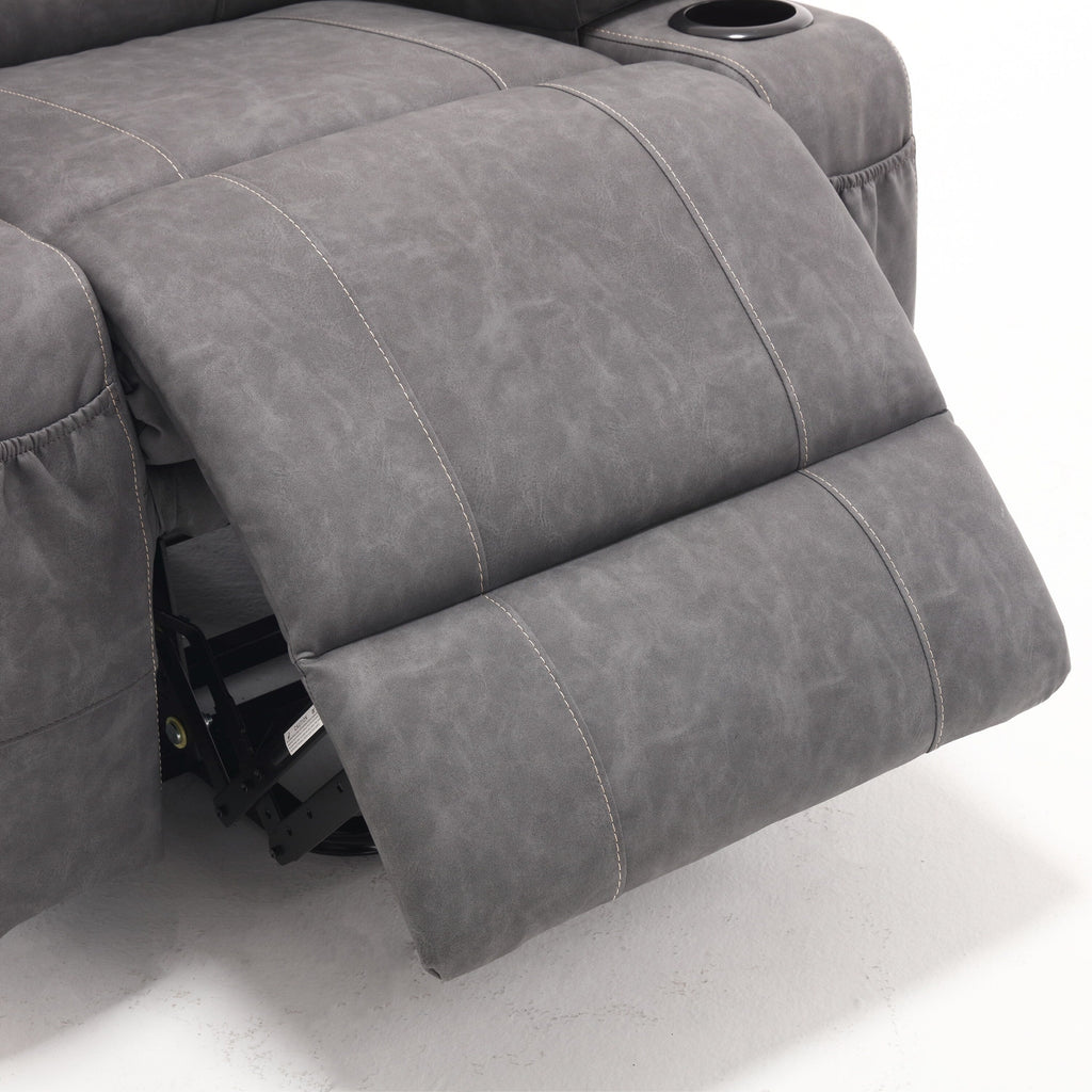 Fauteuil inclinable électrique de grande taille 21 W, massage par vibrations à 8 points et chauffage lombaire, télécommande, poches latérales, porte-gobelets