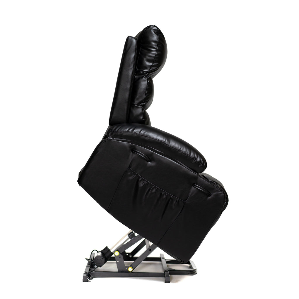 Fauteuil inclinable électrique de grande taille 21 W, massage par vibrations à 8 points et chauffage lombaire, télécommande, poches latérales, porte-gobelets