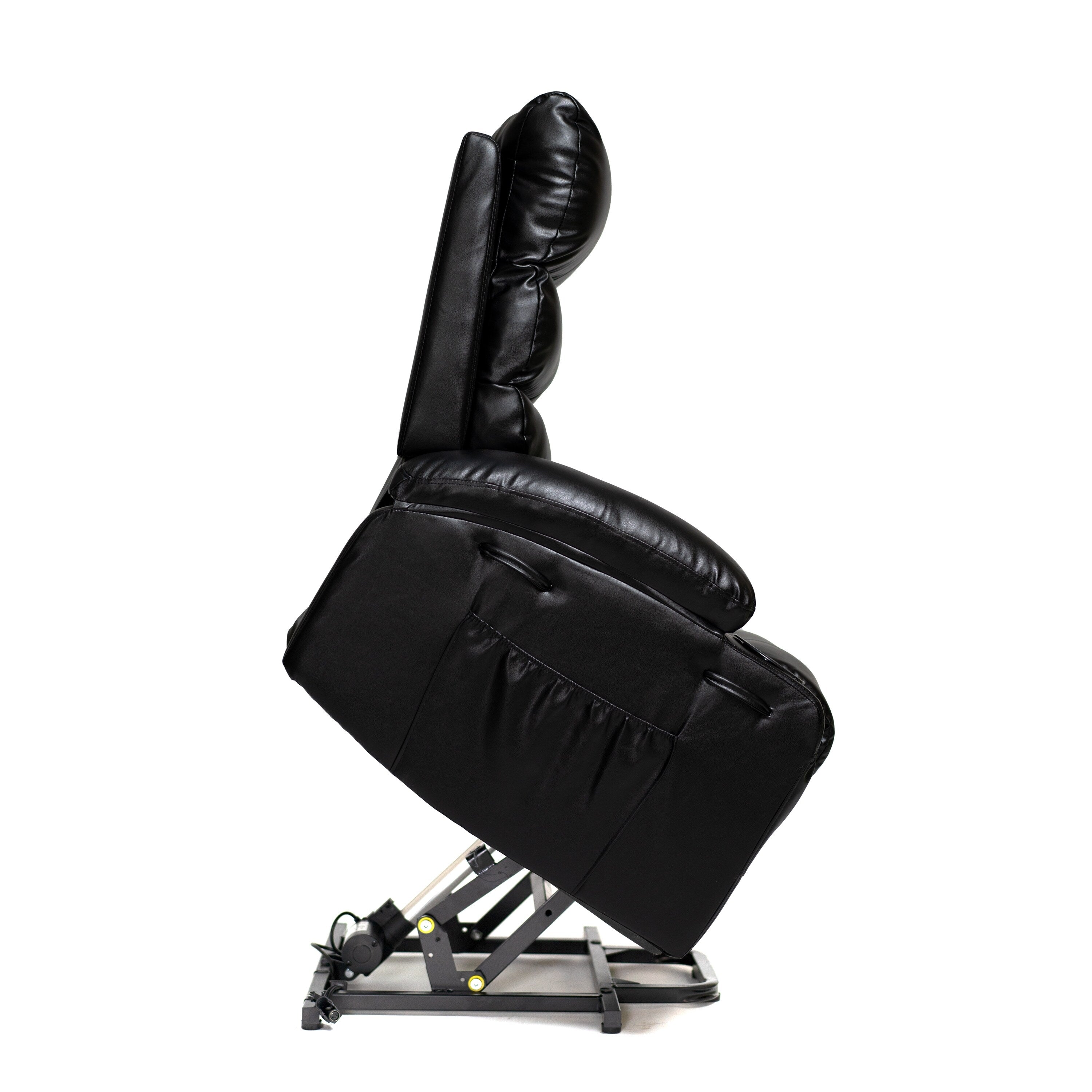 Fauteuil inclinable électrique de grande taille 21 W, massage par vibrations à 8 points et chauffage lombaire, télécommande, poches latérales, porte-gobelets