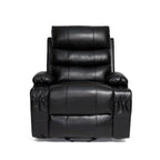 Fauteuil inclinable électrique de grande taille 21 W, massage par vibrations à 8 points et chauffage lombaire, télécommande, poches latérales, porte-gobelets