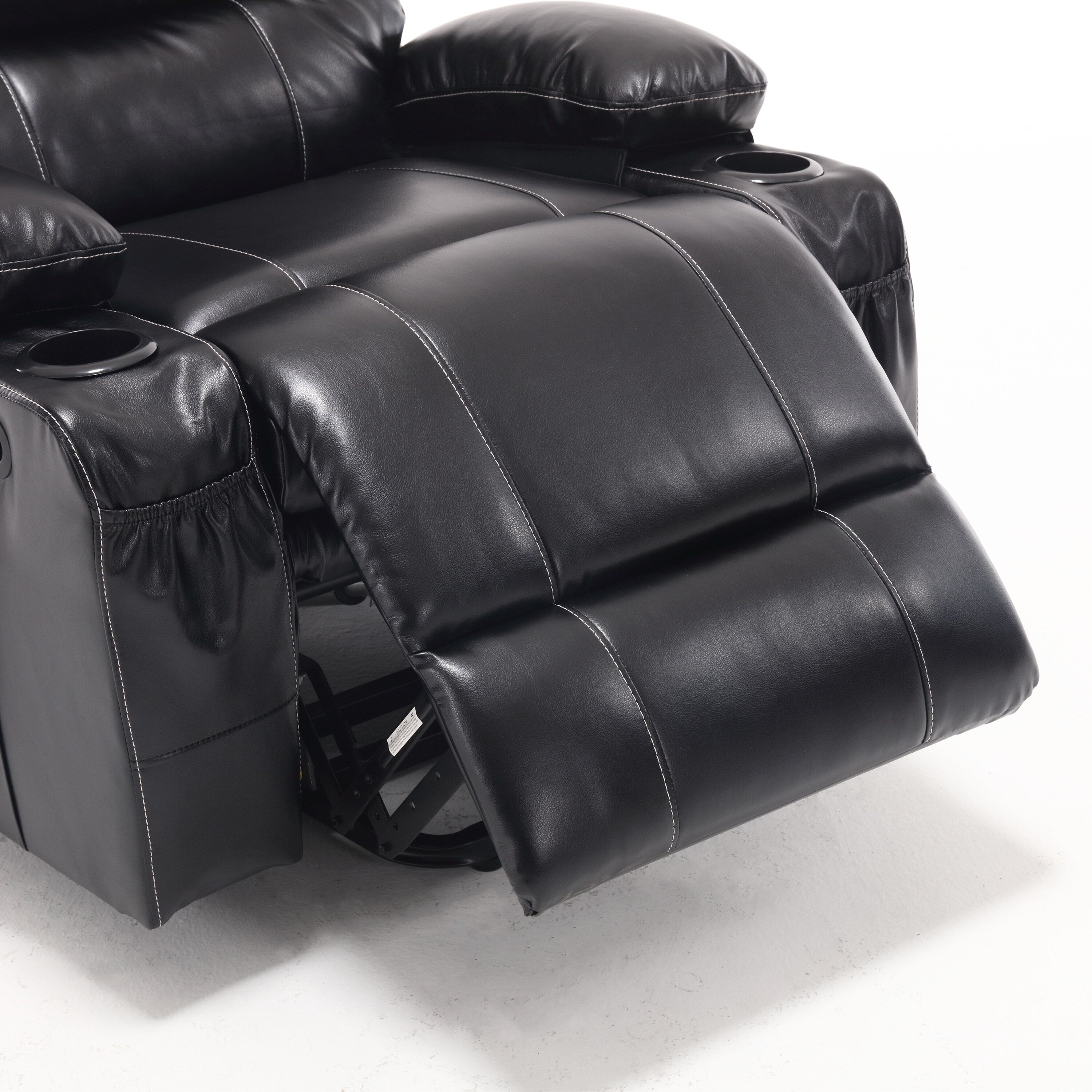 Fauteuil inclinable électrique de grande taille 21 W, massage par vibrations à 8 points et chauffage lombaire, télécommande, poches latérales, porte-gobelets