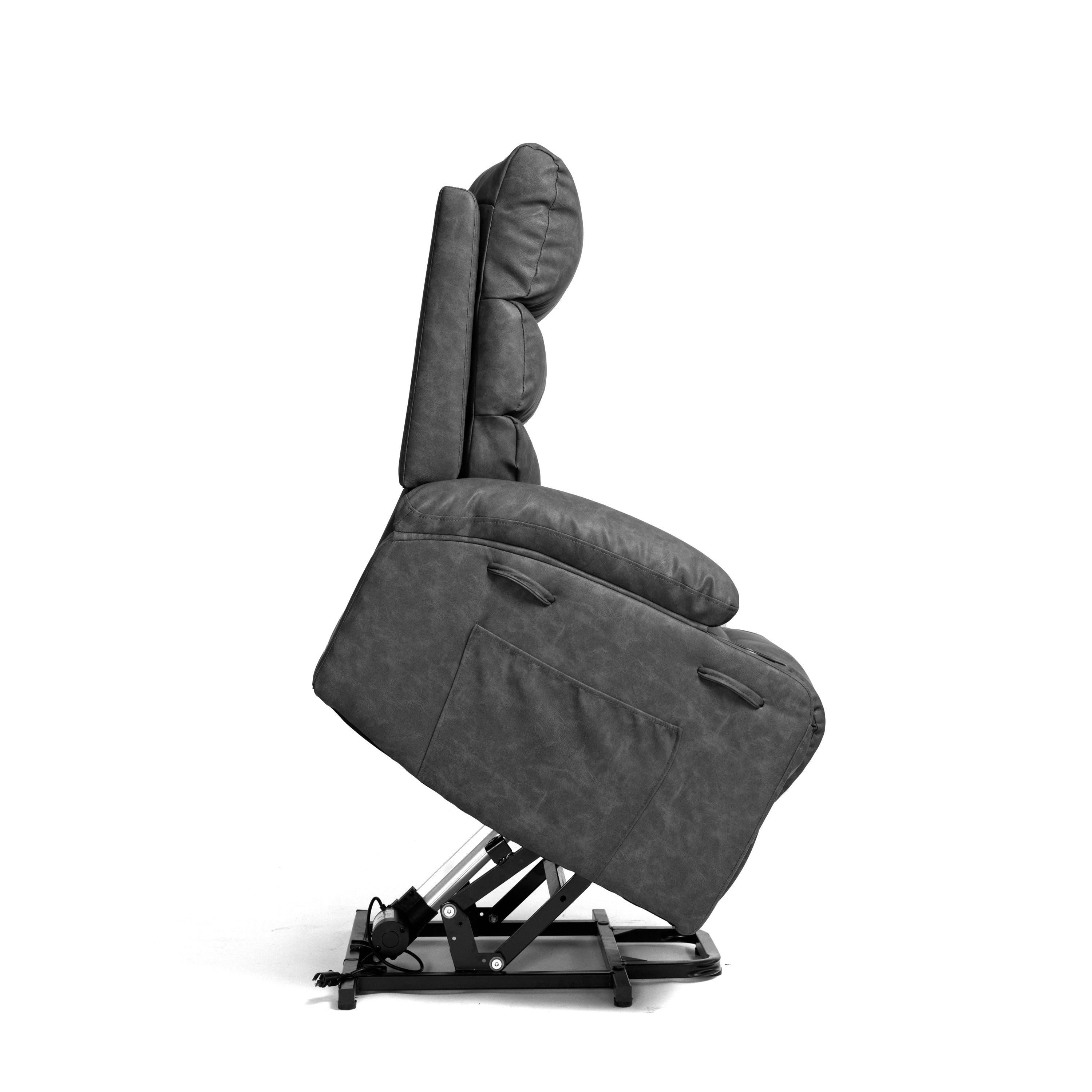 Fauteuil inclinable électrique de grande taille 21 W, massage par vibrations à 8 points et chauffage lombaire, télécommande, poches latérales, porte-gobelets