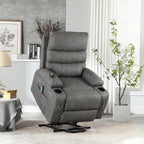 Fauteuil inclinable électrique de grande taille 21 W, massage par vibrations à 8 points et chauffage lombaire, télécommande, poches latérales, porte-gobelets