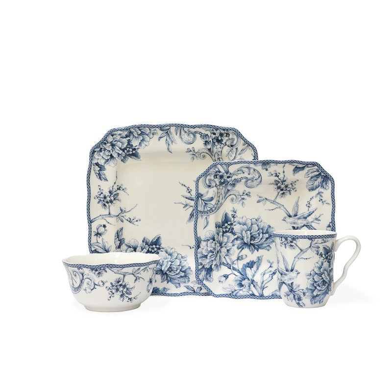 Service de table 16 pièces en porcelaine 222 Fifth Adelaide, bleu